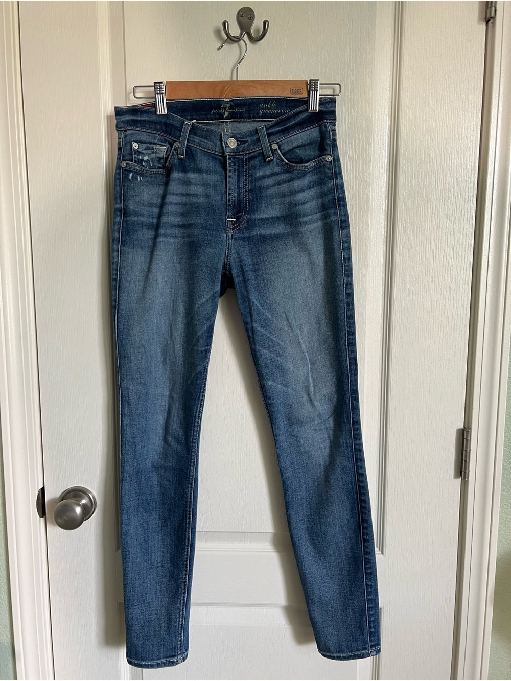 7 For All Mankind Women's Dark Wash Skinny Jeans